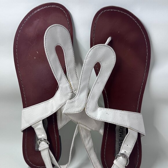 Steve Madden Shoes - Steve Madden Sanfrann White Patent Leather Slingback Sandals - Size 8